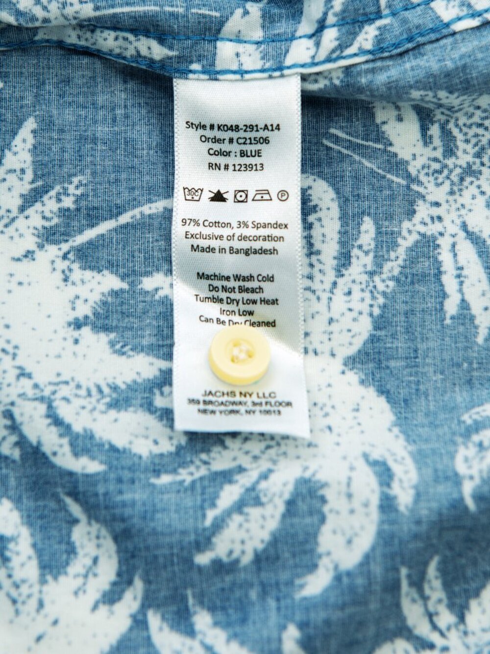 Jach's Button-up Short-sleeve Shirt | Blue & White Print | Men's MEDIUM - Picture 3 of 3